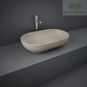 Umywalki - RAK Ceramics Ceramics FEELING UMYWALKA SLIM NABLATOWA OWALNA 55X35 CM CAPPUCCINO MAT (514) FEECT5500514A - miniaturka - grafika 1