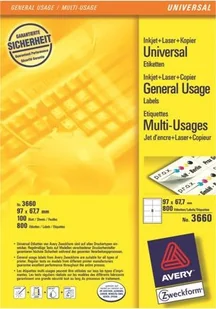 Avery Zweckform ETIKETT 97X67 7MM INKJETLASERCOPY WHITE labels QuickPEEL take-of (3660) - Etykiety do drukarek - miniaturka - grafika 3