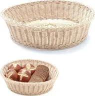 Miski i półmiski - Hendi Kosz ekspozycyjny bufetowy na pieczywo okrągły brązowy śr 400 mm 426999 - miniaturka - grafika 1