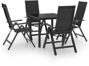 vidaXL 5-cz. zestaw mebli jadalnianych do ogrodu, aluminium, antracyt - Meble ogrodowe - miniaturka - grafika 2