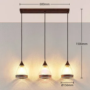 Lampenwelt com Szklana lampa wisząca Millina, 3-punktowa - Lampy sufitowe - miniaturka - grafika 4