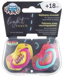 Canpol Babies smoczek silikonowy 18m-cy symetryczny Neon Love różowy - Smoczki uspokajające - miniaturka - grafika 2