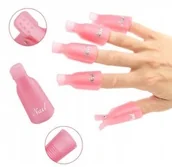 Akcesoria do paznokci - Klipsy Do Usuwania Hybryd Glitteru Róż 10 Szt - miniaturka - grafika 1