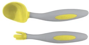 B.Box Pierwsze sztućce do nauki samodzielnego jedzenia : Kolor - Żółty - Sztućce dla dzieci - miniaturka - grafika 3