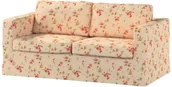 Pokrowce na meble - Dekoria pl pl Pokrowiec na sofę Karlstad 2-osobową nierozkładaną długi kwiatki na kremowym tle 165 x 89 x 64 cm Londres 618-143-88 - miniaturka - grafika 1