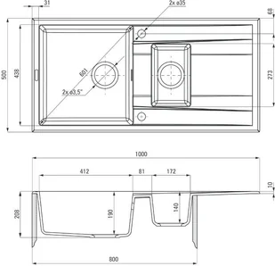 Deante ERIDAN ZQET513 anrtacyt ZQE T513 - Zlewozmywaki - miniaturka - grafika 6