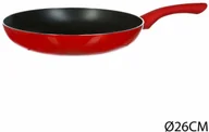 Patelnie - Secret de Gourmet Patelnia emaliowana aluminiowa kolor czerwony 26 cm B01EJW0ZHM - miniaturka - grafika 1