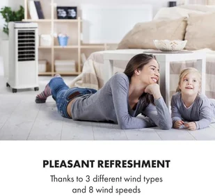 Klarstein Windspiel, chłodnica powietrza, 100 W, 12-godzinny timer, pilot zdalnego sterowania, biała ACO18-Windspiel WH - Klimatory - miniaturka - grafika 2