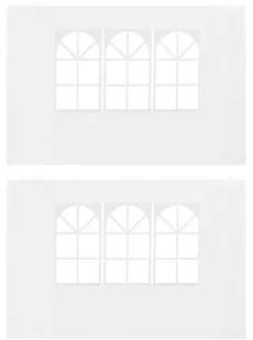 vidaXL Ścianki boczne z oknem do namiotu ogrodowego, 2 szt., PE, białe - Pawilony ogrodowe - miniaturka - grafika 4