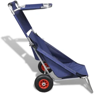 vidaXL vidaXL Wózek, fotel na kółkach ze stolikiem, 3w1, niebieski. - Fotele i krzesła ogrodowe - miniaturka - grafika 3