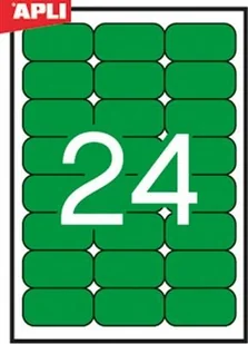 Apli Etykiety kolorowe 70x37mm, zaokrąglone, zielone, 20 ark. AP1594 - Etykiety do drukarek - miniaturka - grafika 2
