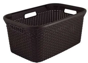 Curver Poland Sp. z o. o. KOSZ DO MAGLA 45L RATTAN BRĄZOWY - Pudła i pojemniki do przechowywania - miniaturka - grafika 2