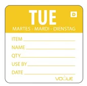 Opakowania gastronomiczne - Vogue Naklejka "wtorek" rozpuszczalna | żółta | 250 szt. GH352 - miniaturka - grafika 1