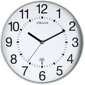 Zegary - Unilux 400094565 ścienny zegar radiowy Maxi Wave 37,5 cm ducht nóż, metallgrau 400094565 - miniaturka - grafika 1