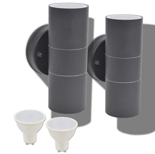 vidaXL Lampy ścienne zewnętrzne 2 szt., stal nierdzewna, góra i dół - Lampy ścienne - miniaturka - grafika 9