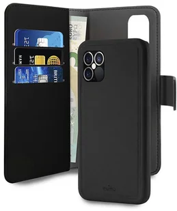 PURO Wallet Detachable - Etui 2w1 iPhone 12 / iPhone 12 Pro (czarny) - Etui i futerały do telefonów - miniaturka - grafika 2