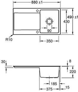 Villeroy & Boch Siluet 50 Flat 33351FR1 - Zlewozmywaki - miniaturka - grafika 4