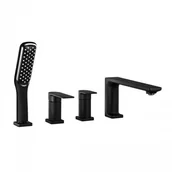 Baterie podtynkowe - CORSAN Bateria wannowa otworowa Trino czarna CMB7142BL - miniaturka - grafika 1