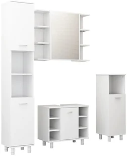 vidaXL 4-częściowy zestaw mebli łazienkowych, biały, płyta wiórowa vidaXL - Meble łazienkowe - miniaturka - grafika 2