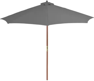 vidaXL Parasol ogrodowy na drewnianym słupku, 300 cm, antracytowy - Parasole ogrodowe - miniaturka - grafika 4
