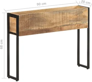 vidaXL Donica, 90x20x68 cm, surowe drewno mango - Donice - miniaturka - grafika 5