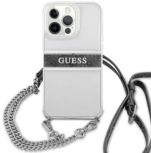 Guess GUHCP13LKC4GBSI iPhone 13 Pro / 13 6,1" Transparent hardcase 4G Grey Strap Silver Chain GUE001685-0 - Etui i futerały do telefonów - miniaturka - grafika 5