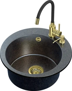 STEINER Zlewozmywak granitowy czarny JAMES 210 + bateria MAGGIE ART5151S1BP_3323503BL_Z - Zlewozmywaki - miniaturka - grafika 3