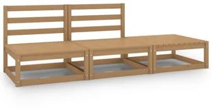 vidaXL 3-cz. zestaw wypoczynkowy do ogrodu, miodowy brąz, sosnowy - Komplety wypoczynkowe - miniaturka - grafika 11