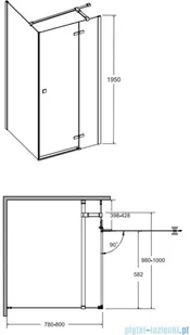 Besco Pixa 100x80 prawa  PPP-108-195C - Kabiny prysznicowe - miniaturka - grafika 2