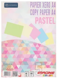 INTERDRUK  Papier ksero A4, 100 stron, 5 kolorów Pastel x 20 kartek - Artykuły biurowe - miniaturka - grafika 2