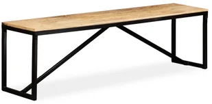 vidaXL Ławka z drewna mango, 160x35x45 cm vidaXL - Ławki do przedpokoju - miniaturka - grafika 6