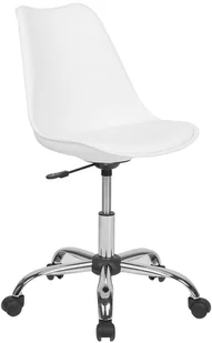 Beliani Beliani Hoker na kółkach biały skóra ekologiczna DAKOTA II - Fotele gamingowe - miniaturka - grafika 3