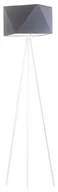 Lampy stojące - Lysne Lampa podłogowa KANTON stelaż biały abażur szary stalowy 8889507 - miniaturka - grafika 1