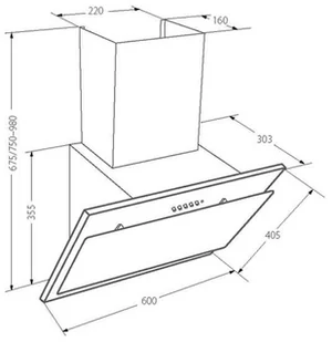 Akpo WK-4 Juno 60 Czarny - Okapy kuchenne - miniaturka - grafika 2