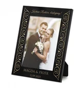 Wesele i ślub - Murrano Ramka na zdjęcia czarna z grawerem dla rodziców jako podziękowanie śl RAMK-BK-011 - miniaturka - grafika 1