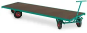 Wózki magazynowe - AJ Wózek transportowy z 4 kołami skrętnymi Wymiar platformy: 2500x1000mm 30495 - miniaturka - grafika 1