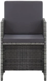 vidaXL 17-cz. zestaw mebli do ogrodu z poduszkami, rattan PE, antracyt - Meble ogrodowe - miniaturka - grafika 8