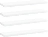 Meble modułowe i akcesoria - VidaXL Półki na książki, 4 szt., białe, 40x10x1,5 cm, płyta wiórowa 805122 VidaXL - miniaturka - grafika 1