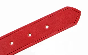 WIREX (PL) Solidna Obroża Dla Psa Czerwona z Czerwoną Nitką Skóra Naturalna 35 mm / 77 cm - Obroże dla psów - miniaturka - grafika 7