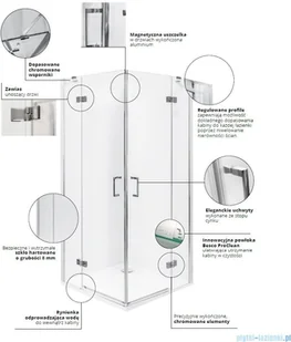 Besco Viva kabina prostokątna prawa 120x90x195cm przejrzyste VPP-129-195C - Kabiny prysznicowe Besco Viva kabina prostokątna prawa 120x90x195cm przejrzyste VPP-129-195C - Kabiny prysznicowe - miniaturka - grafika 5