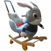 Zabawki na biegunach - Bujak Jeździk Pchacz Z Dźwiękiem 3w1 Królik - miniaturka - grafika 1