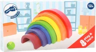 Zabawki interaktywne dla dzieci - Small Foot Small Foot Drewniane Klocki Duża Tęcza Montessori 6969 - miniaturka - grafika 1