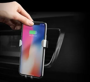 ROCK Gravity QI - Uchwyt samochodowy na kartkę z ładowarką QI - indukcyjną RCK055GRY - Uchwyty samochodowe do telefonów - miniaturka - grafika 4