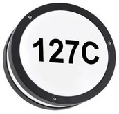 Lampy ogrodowe - Ideus Elewacyjna LAMPA ścienna SOLINA LED C 03837 okrągła OPRAWA hermetyczna LED 7,5W 4000K numer domu nad drzwi IP54 czarny __code-66887 - miniaturka - grafika 1