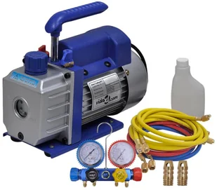 vidaXL Jednostopniowa pompa próżniowa z rozdzielaczem na 4 mierniki 3051388 - Pompy wodne - miniaturka - grafika 2