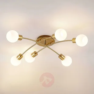 Lindby Agmar lampa sufitowa LED, mosiądz, 6-pkt. - Lampy sufitowe - miniaturka - grafika 2