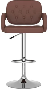 vidaXL Stołki barowe, 2 szt., brązowe, sztuczna skóra - Taborety i hokery - miniaturka - grafika 3