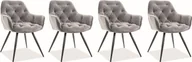 Krzesła - Signal Zestaw krzeseł CHERRY VELVET 4 szt szare ZESTAW-CHERRYVCSZ-4SZT - miniaturka - grafika 1