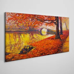 PL Coloray Obraz na Płótnie Park Drzewa Jesień Liście 100x50cm - Obrazy i zdjęcia - miniaturka - grafika 3