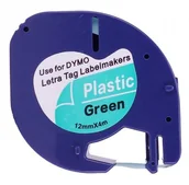 Taśmy do drukarek barwiące - Dymo Gp toner Taśma do LetraTag 59425 12mm x 4m Zielona Plastik - zamiennik GP-DY91204 GP-DY59425 - miniaturka - grafika 1